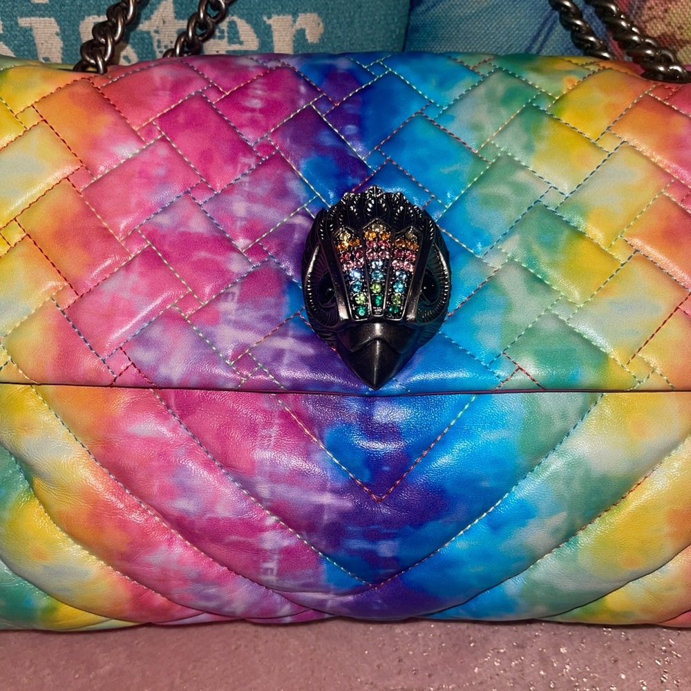 🌟🌟KURT GEIGER XXL Kensington Rainbow Tye Dye Shoulder Bag
